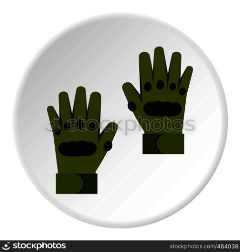 Pair of paintball gloves icon in flat circle isolated vector illustration for web. Pair of paintball gloves icon circle