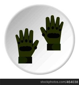 Pair of paintball gloves icon in flat circle isolated vector illustration for web. Pair of paintball gloves icon circle