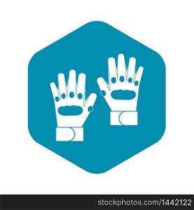 Pair of paintball gloves icon in simple style on a white background vector illustration. Pair of paintball gloves icon, simple style