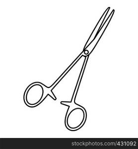 Pair of stainless steel surgical forceps icon. Outline illustration of pair of stainless steel surgical forceps vector icon for web. Pair of stainless steel surgical forceps icon