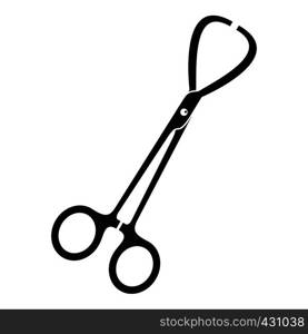 Pair of stainless steel surgical forceps icon. Simple illustration of pair of stainless steel surgical forceps vector icon for web. Pair of stainless steel surgical forceps icon