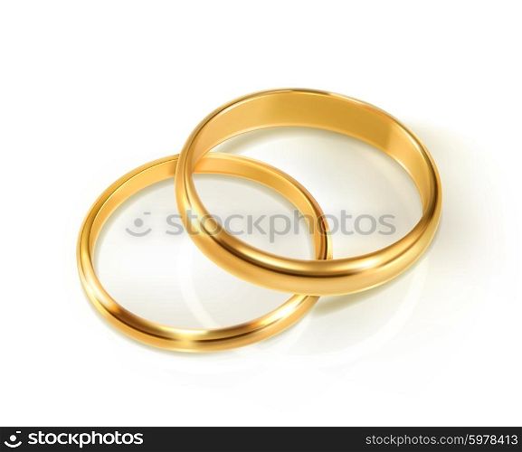 Pair of wedding rings, vector illustration