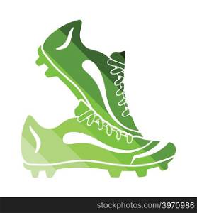 Pair soccer of boots icon. Flat color design. Vector illustration.