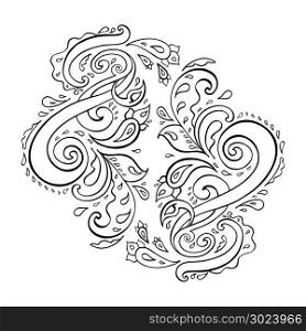 Paisley background. Hand Drawn ornament.. Paisley background. Hand Drawn ornament. Vector illustration