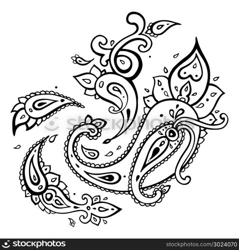 Paisley background. Hand Drawn ornament.. Paisley background. Hand Drawn ornament. Vector illustration