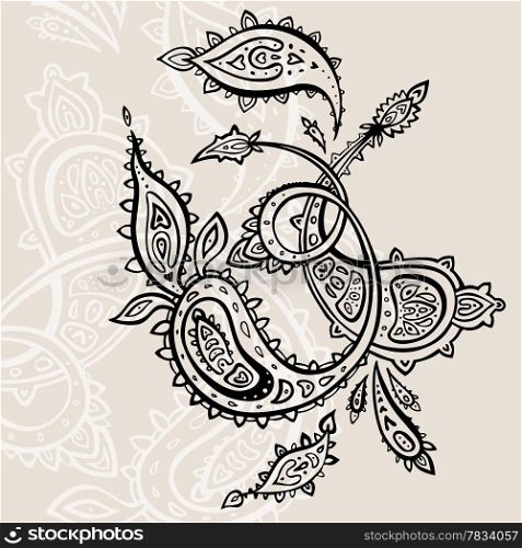 Paisley background. Hand Drawn ornament. Vector illustration.