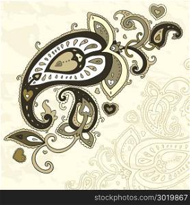 Paisley background. Hand Drawn ornament. Vector illustration. Hand Drawn Paisley ornament.