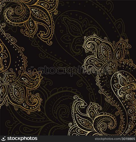 Paisley background. Hand Drawn ornament. Vector illustration.. Paisley background. Hand Drawn ornament.