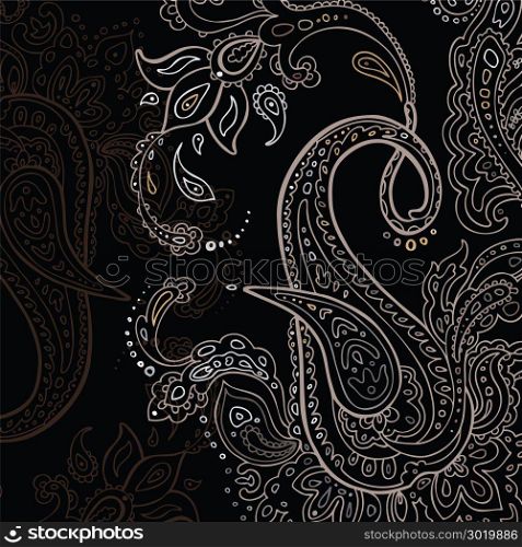 Paisley background. Hand Drawn ornament. Vector illustration. Paisley background. Hand Drawn ornament.
