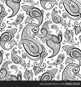 Paisley Beautiful golden seamless background. Elegant Hand Drawn vintage Pattern. Paisley Beautiful golden seamless background.