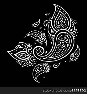 Paisley Ethnic ornament. Elegant Hand Drawn pattern. Vector illustration isolated.. Paisley Ethnic ornament.
