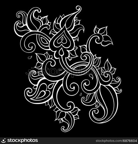 Paisley Ethnic ornament.. Floral decorative pattern. Paisley Ethnic ornament. Hand Drawn Vector illustration