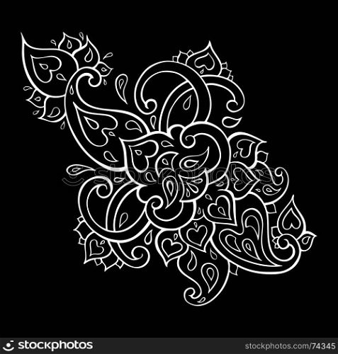 Paisley Ethnic ornament.. Floral decorative pattern. Paisley Ethnic ornament. Hand Drawn Vector illustration