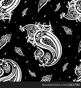 Paisley. Ethnic ornament. Hand Drawn Boho Vector illustration. Vintage fashion seamless pattern. Paisley background. Vintage Seamless pattern