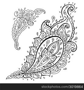 Paisley. Ethnic ornament Hand Drawn Vector illustration isolated. Paisley. Ethnic ornament.