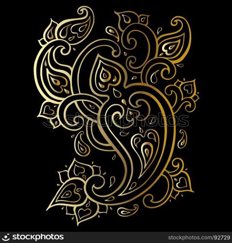 Paisley Ethnic ornament.. Paisley Ethnic ornament. Bohemian background. Hand Drawn pattern. Vector illustration
