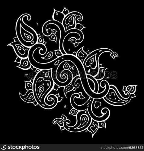 Paisley Ethnic ornament.. Paisley Ethnic ornament. Elegant Hand Drawn pattern. Vector illustration isolated.