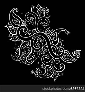 Paisley Ethnic ornament.. Paisley Ethnic ornament. Elegant Hand Drawn pattern. Vector illustration isolated.