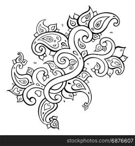 Paisley Ethnic ornament.. Paisley Ethnic ornament. Elegant Hand Drawn pattern. Vector illustration isolated.