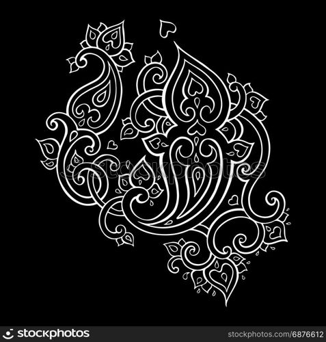 Paisley Ethnic ornament.. Paisley Ethnic ornament. Elegant Hand Drawn pattern. Vector illustration isolated.