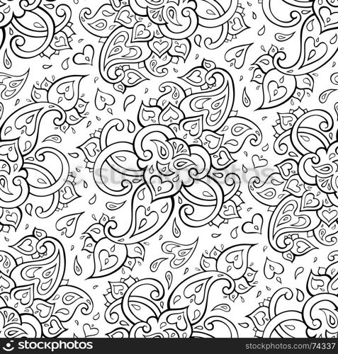 Paisley Ethnic ornament.. Paisley Ethnic ornament. Seamless Paisley background. Elegant Hand Drawn vector pattern.