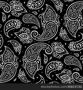 Paisley Ethnic ornament. Seamless Paisley background. Elegant Hand Drawn vector pattern.. Paisley Ethnic ornament.