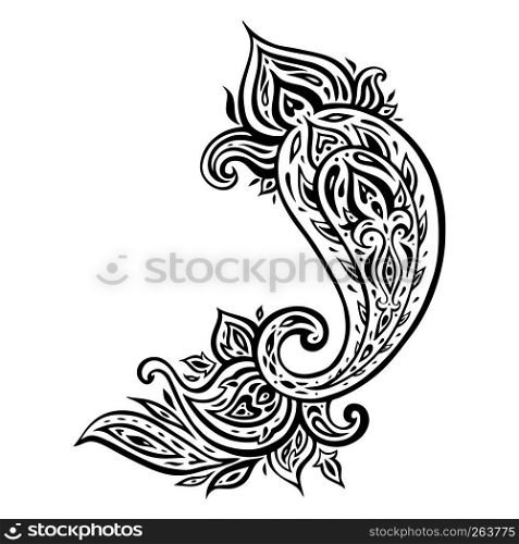 Paisley. Ethnic ornament. Vector illustration isolated. Hand Drawn old fashioned pattern. Paisley. Ethnic ornament. Vector illustration isolated