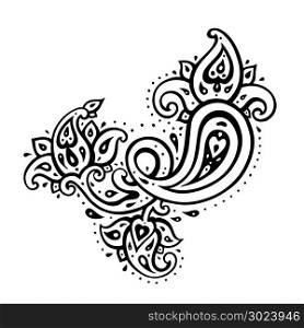 Paisley. Ethnic ornament. Vector illustration isolated. Paisley. Hand Drawn Boho ornament. Vector illustration