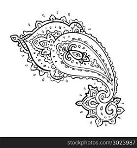 Paisley. Ethnic ornament. Vector illustration isolated. Paisley. Hand Drawn Boho ornament. Vector illustration