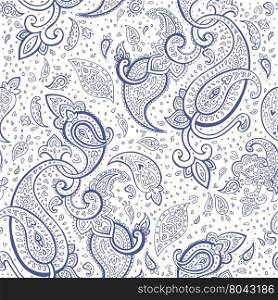 Paisley Hand drawn seamless pattern.. Beautiful seamless background. Elegant Hand Drawn vintage Pattern