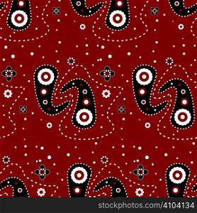 paisley red and black abstract background that has no seam