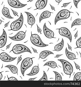 Paisley seamless background.. Seamless Paisley background. Elegant Hand Drawn vector pattern.