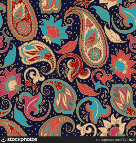 Paisley Seamless Ethnic Decorative Pattern. Best for Fabric, Textile, Wrapping Paper, Scrapbook.