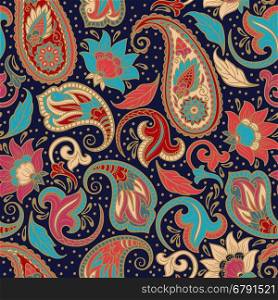 Paisley Seamless Ethnic Decorative Pattern. Best for Fabric, Textile, Wrapping Paper, Scrapbook.