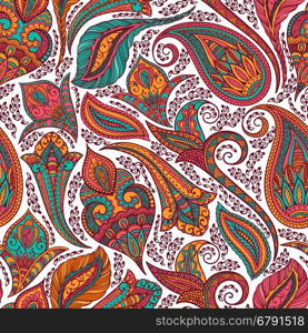 Paisley seamless fabric background pattern. Decorative vector illustration.. Paisley pattern