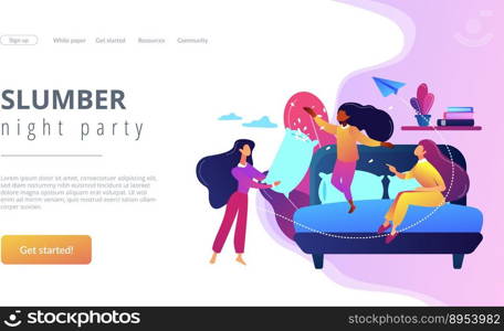 Pajama party concept landing page vector image