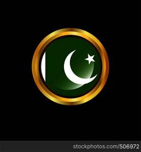 Pakistan flag Golden button