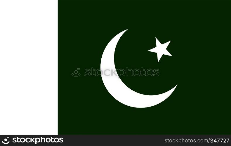 Pakistan flag image for any design in simple style. Pakistan flag image