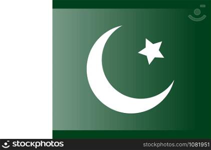 Pakistan flag, official colors and proportion correctly. National Pakistan flag.