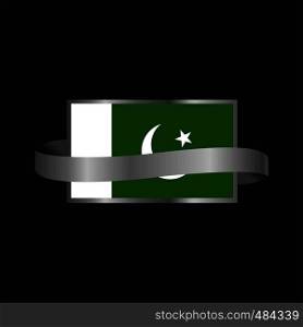 Pakistan flag Ribbon banner design