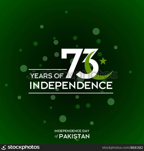 Pakistan Independence Day Typography Design. Creative Typography of 73rd Happy Independence Day of Pakistan Vector Template Design Illustration