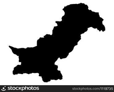 Pakistan Map Black Silhouette Vector illustration Eps 10.. Pakistan Map Silhouette Vector illustration Eps 10