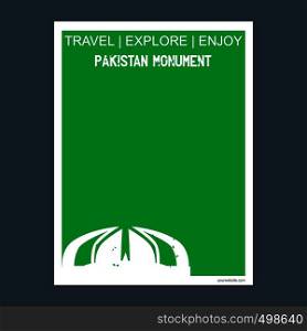 Pakistan Monument Islamabad, Pakistan monument landmark brochure Flat style and typography vector