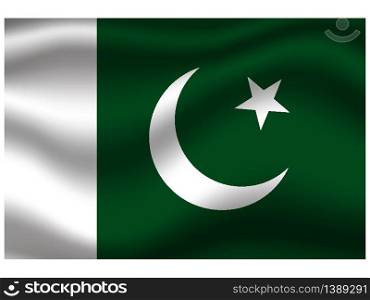 Pakistan National flag. original color and proportion. Simply vector illustration background, from all world countries flag set for design, education, icon, icon, isolated object and symbol for data visualisation