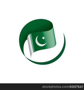 Pakistan national flag, vector illustration on a white background. Pakistan flag, vector illustration on a white background