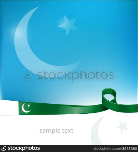 pakistan ribbon flag . pakistan ribbon flag on sky background