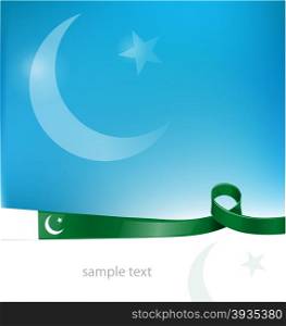 pakistan ribbon flag . pakistan ribbon flag on sky background