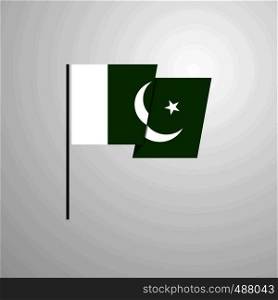 Pakistan waving Flag design vector