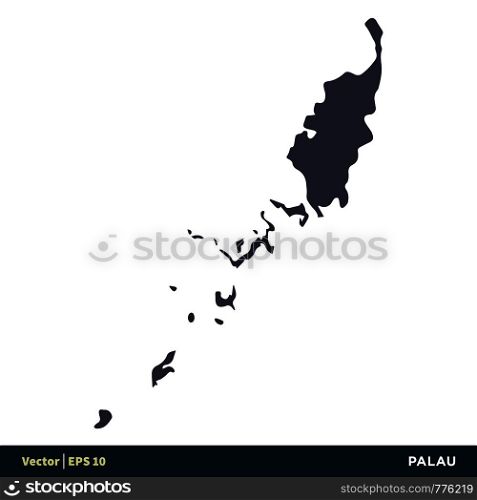 Palau - Australia & Oceania Countries Map Icon Vector Logo Template Illustration Design. Vector EPS 10.