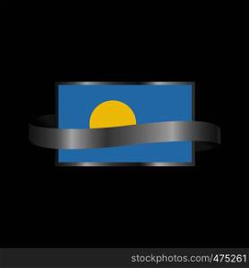 Palau flag Ribbon banner design